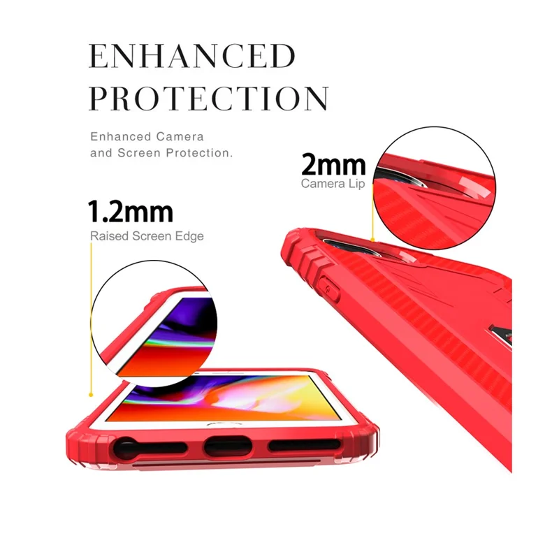 Finger Ring Kickstand Protective TPU Cover [Built-in Magnetic Metal Sheet] for iPhone 7 Plus/8 Plus 5.5 inch - Red