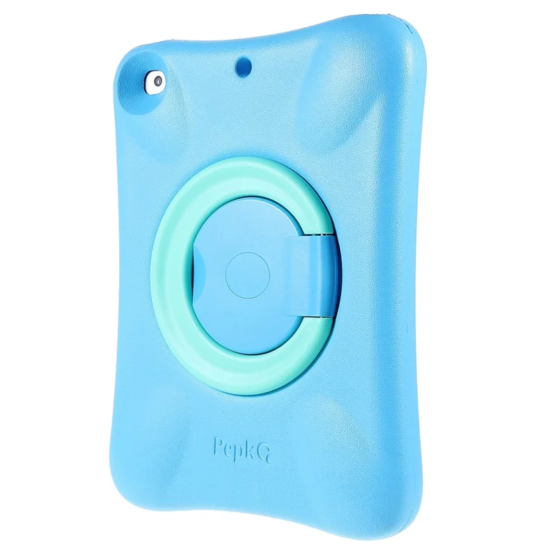 PEPKOO Shock-proof 360° Swivel Kickstand EVA Tablet Case for iPad 10.2 (2020)/(2019) - Sky Blue