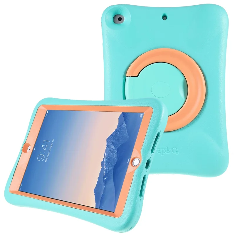 PEPKOO Shock-proof 360° Swivel Kickstand EVA Tablet Case for iPad 10.2 (2020)/(2019) - Light Green