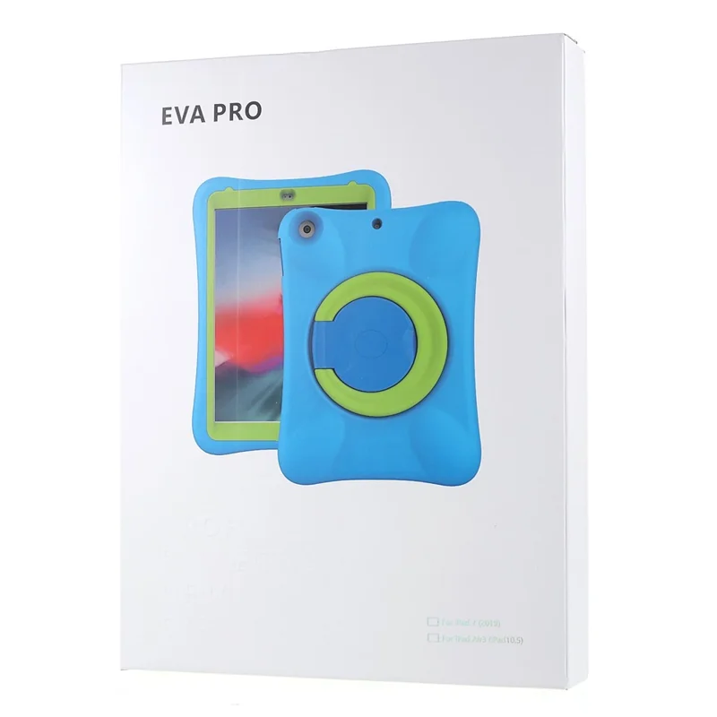 PEPKOO Shock-proof 360° Swivel Kickstand EVA Tablet Case for iPad 10.2 (2020)/(2019) - Light Green