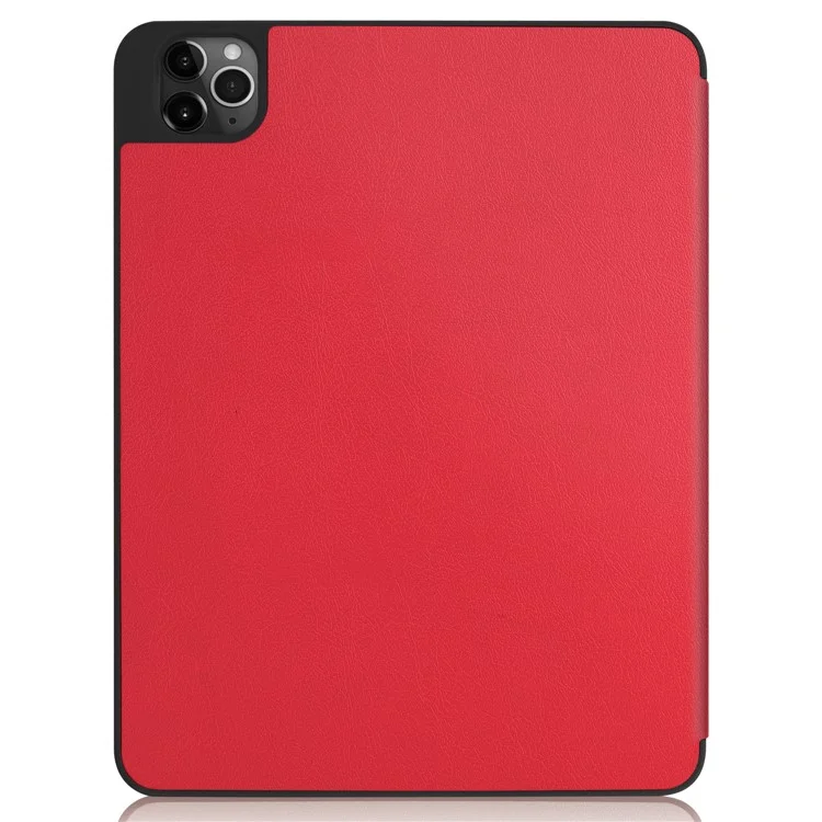 Schmale Lünette Anti-drop-tri-fold-ständer Leder Tablet Stylish Hülle Mit Stiftschlitz Für Ipad Air (2020)/luft (2022) / Pro 11-zoll (2020) /(2018) - Rot