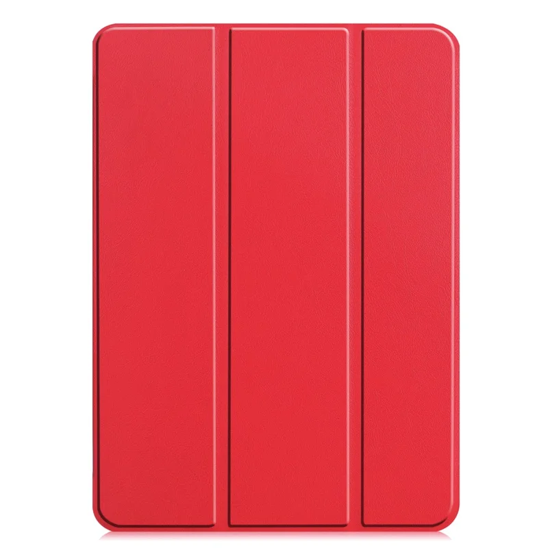PU Leather Stable Tri-fold Stand Cover Hard Back Shell with Auto Sleep / Wake for iPad Pro 11-inch (2022) / (2021) / (2020) / (2018) - Red