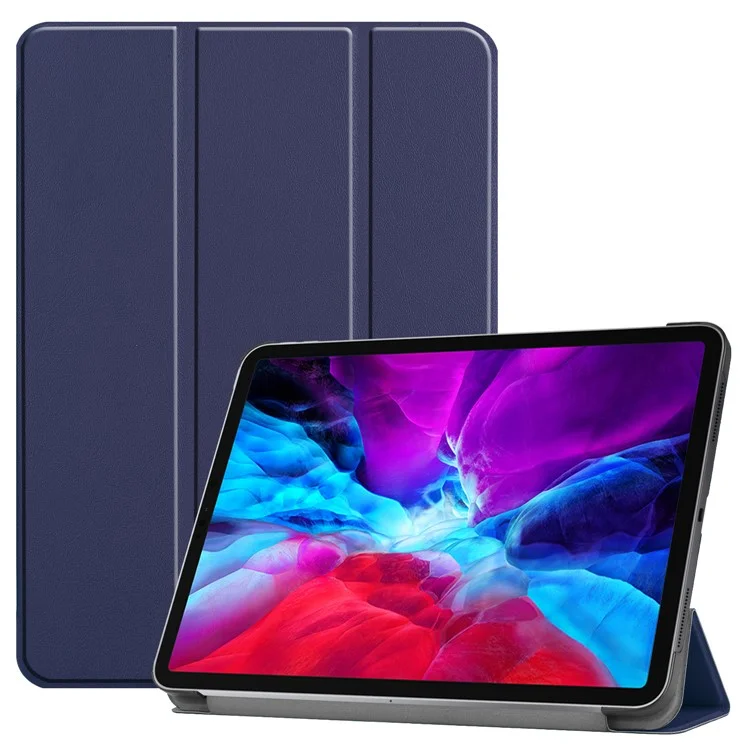 Anti-scratch Shockper-reseept Stand Folio Leath / Поддержка Wake Apple Pencil Зарядка Для Ipad Pro 12,9 Дюйма (2020) /(2018) - Синий