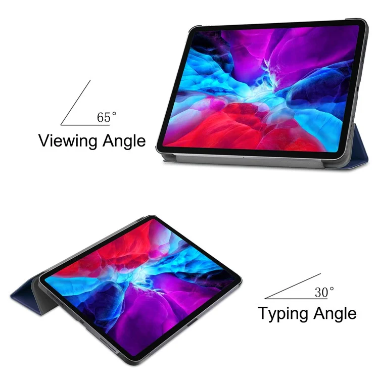 Caixa de Tablet Inteligente à Prova de Choque Anti-arranhão Com Sono Com Sono Automático / Charagem de Lápis Apple Support Wake Para Ipad Pro 12,9 Polegadas (2020) /(2018) - Azul