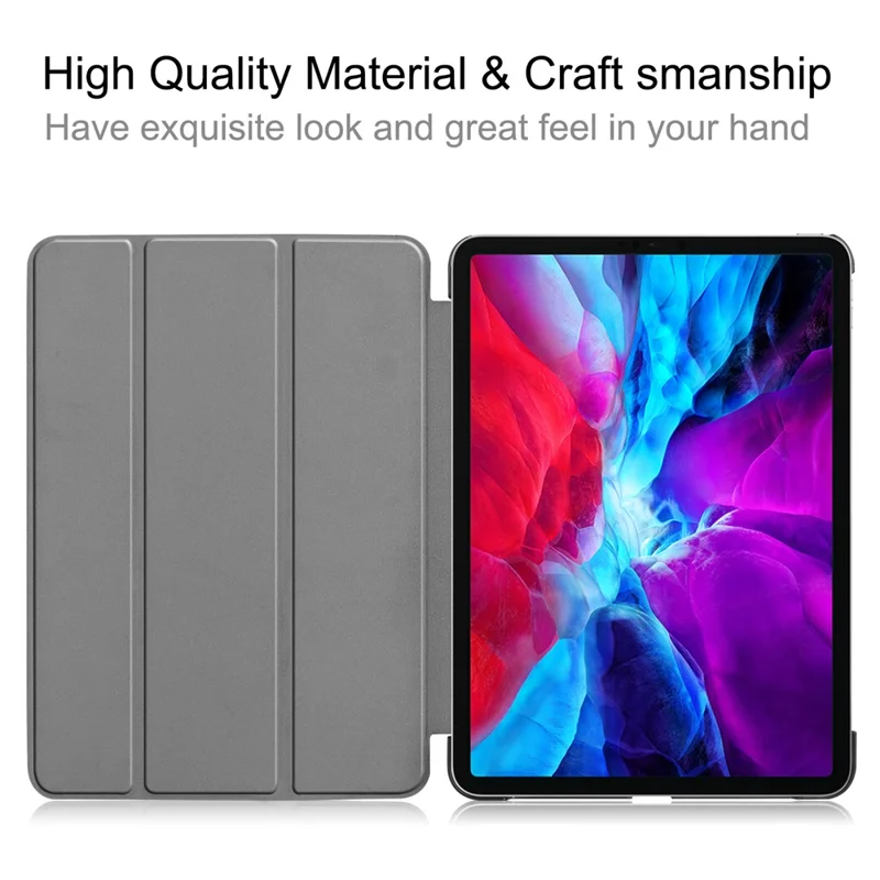 Leather Cover for iPad Air 13 (2026) / (2025) / (2024) / Pro 12.9 (2022) / (2021) / (2020) / (2018) Folio Stand Auto Sleep / Wake Tablet Case - Red