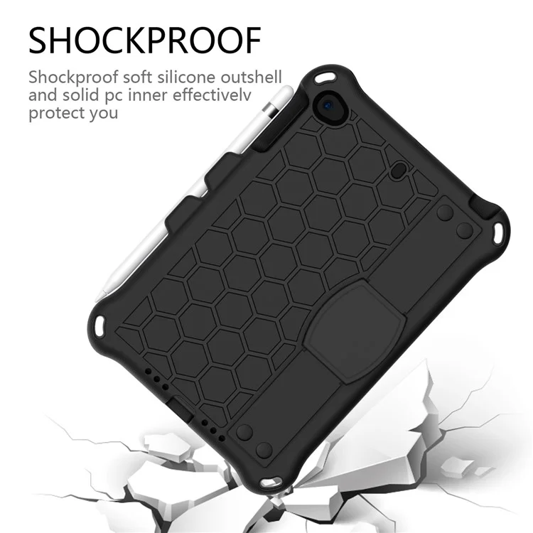 Honeycomb Texture EVA Tablet Hybrid Case Para Apple Ipad Mini (2019) 7,9 Polegadas/mini 4/mini 3/mini 2/iPad Mini - Preto