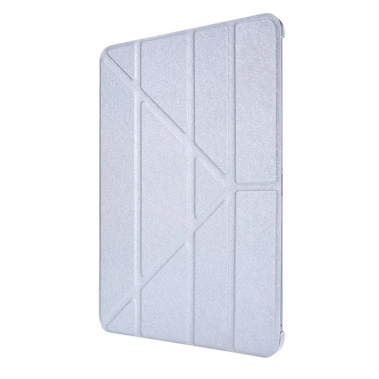 Capa de couro com textura de seda para iPad Air 11 (2024) / Air (2022) / (2020) / Pro 11 polegadas (2020) / (2018) / (2022) / (2021) - Prata