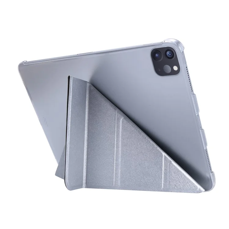Capa de couro com textura de seda para iPad Air 11 (2024) / Air (2022) / (2020) / Pro 11 polegadas (2020) / (2018) / (2022) / (2021) - Prata
