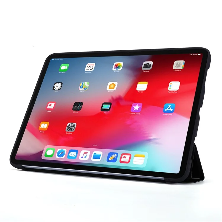 Origami Stand Leather Smart Case Para Ipad Pro de 11 Pulgadas (2020) - Negro