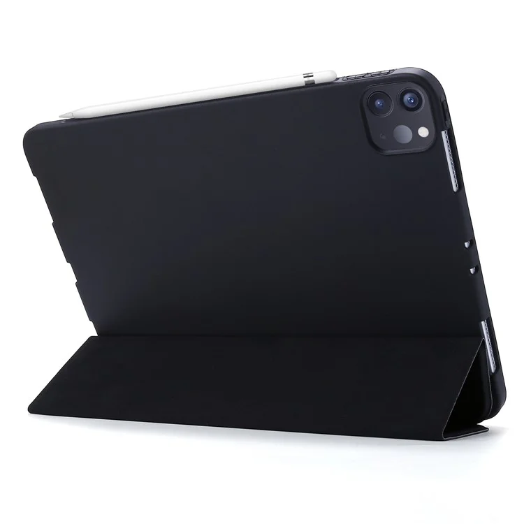 Tri-fold Smart Folio en Cuir Couverture Pour Ipad Pro 11 Pouces (2020) - le Noir