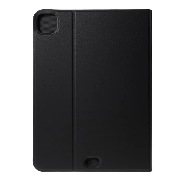 Cubierta De Tableta De Cuero Triple Plegable Para IPad Pro 11-Inch (2021) (2020) (2018) - Negro