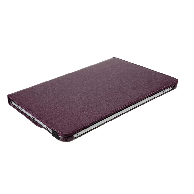 Litchi Skin Leather Case Cover with 360 Rotating Stand for iPad Pro 12.9 (2022) (2021) (2020) (2018) - Purple