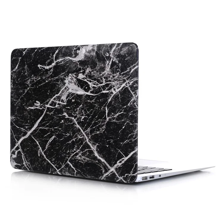 Padrão De Mármore Superfície PU Couro Laptop Capa Protetora Para Macbook Air 13.3 "Retina Display A2179 (2020) / 13,3 Polegadas (2018) A1932 - Preto