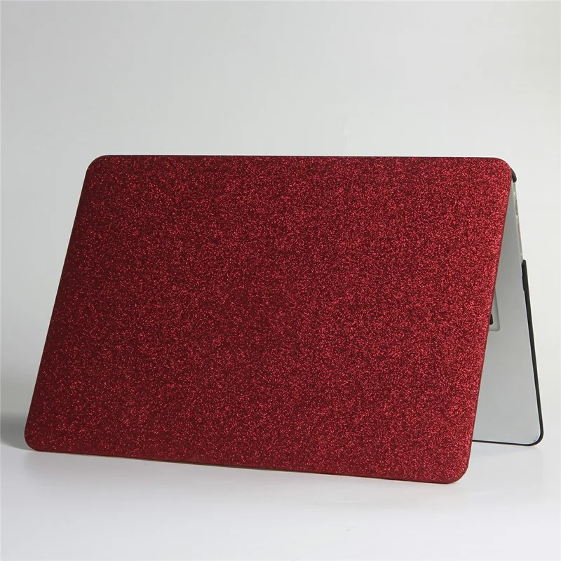 Glittery Surface Matte PU Leather Laptop Case for MacBook Air 13.3" Retina Display A2179 (2020)/ 13.3 inch (2018) A1932 - Wine Red
