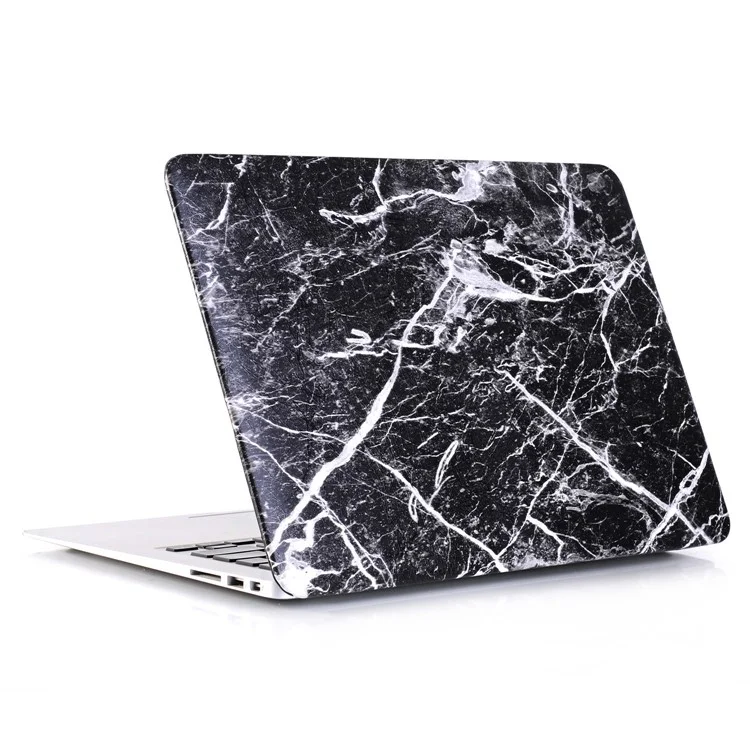 Cubierta de PC de Cuero Estampado de Mármol Para MacBook Pro 13 Pulgadas (2016) Con Touch Bar (a1708, A1706, A1989, A2159) - Negro