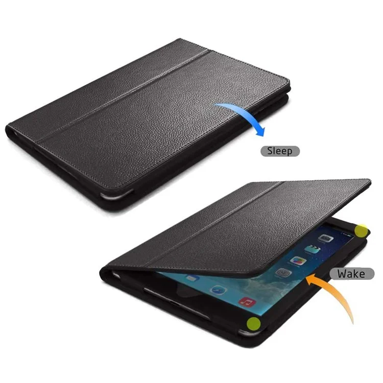 Litchi Skin Smart Leather Stand Case for iPad Pro 11-inch (2022) / (2021)(2020) - Black