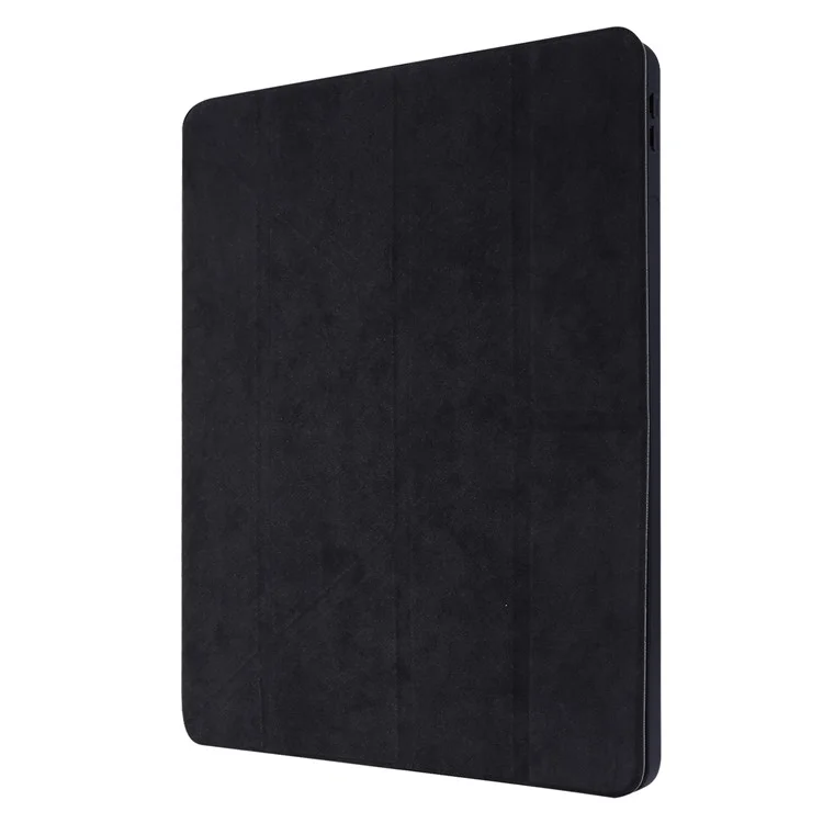 Retro Style Origami Smart Leather Stand Tablet Case for iPad Pro 12.9 (2022) (2021) (2020) - Black