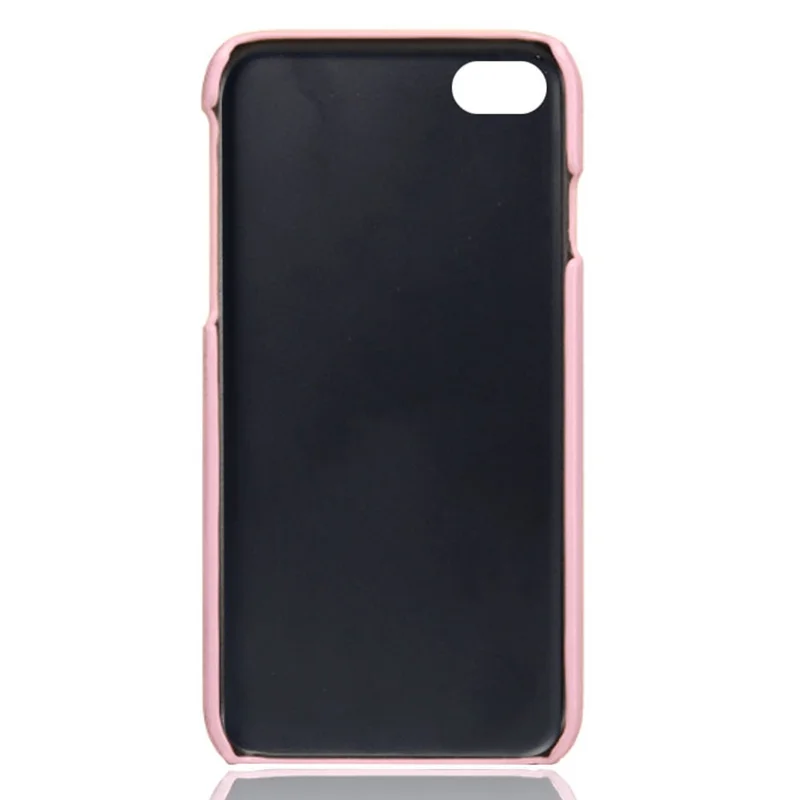KSQ pour iPhone 8/7/SE (2020)SE /(2022) 4,7 pouces Étui en PC enduit de cuir PU avec double fente pour cartes - Or rose