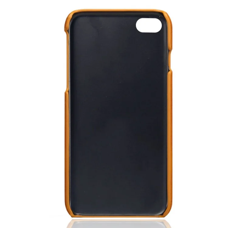 KSQ für iPhone 8/7/SE (2020)/SE (2022) 4,7 Zoll PU-Leder beschichtetes PC-Gehäuse mit doppelten Kartenschlitzen - Orange