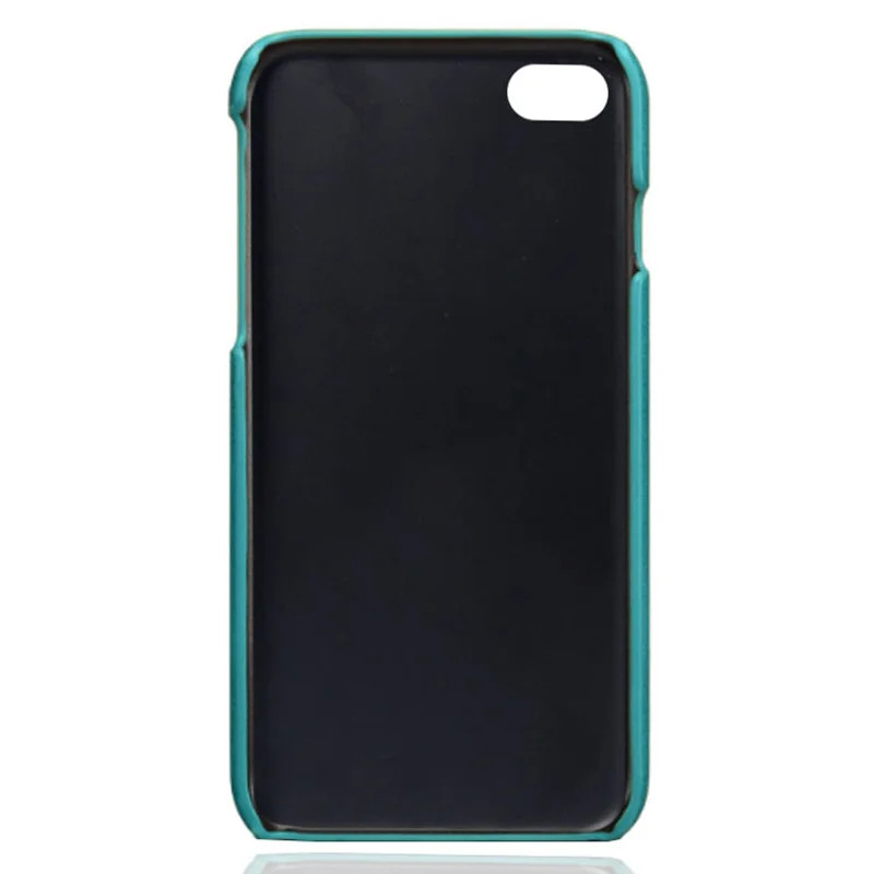 KSQ pour iPhone 8/7/SE (2020)/SE (2022) 4,7 pouces Coque en PC enduite de cuir PU avec deux fentes pour cartes - Vert
