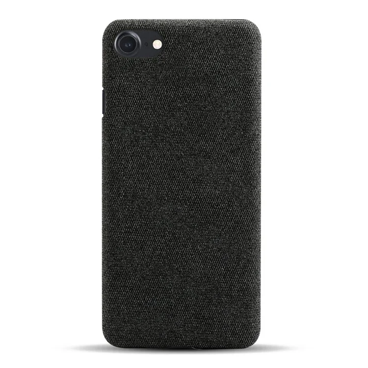 Estuche de Plástico Duro de Textura de Tela KSQ Para Iphone SE (2020)/SE (2022)/7/8 4.7 Pulgadas - Negro