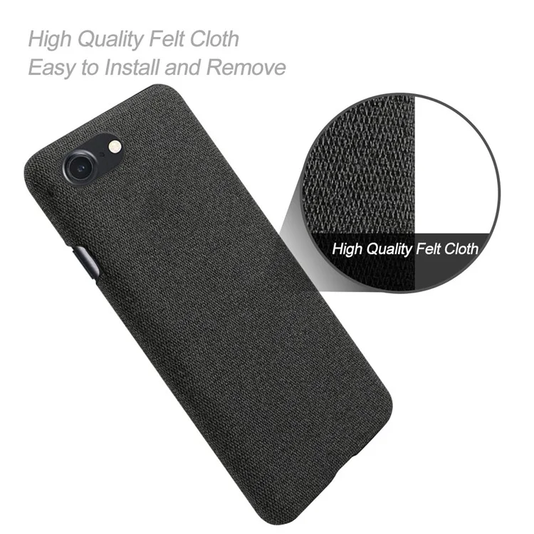 Estuche de Plástico Duro de Textura de Tela KSQ Para Iphone SE (2020)/SE (2022)/7/8 4.7 Pulgadas - Negro