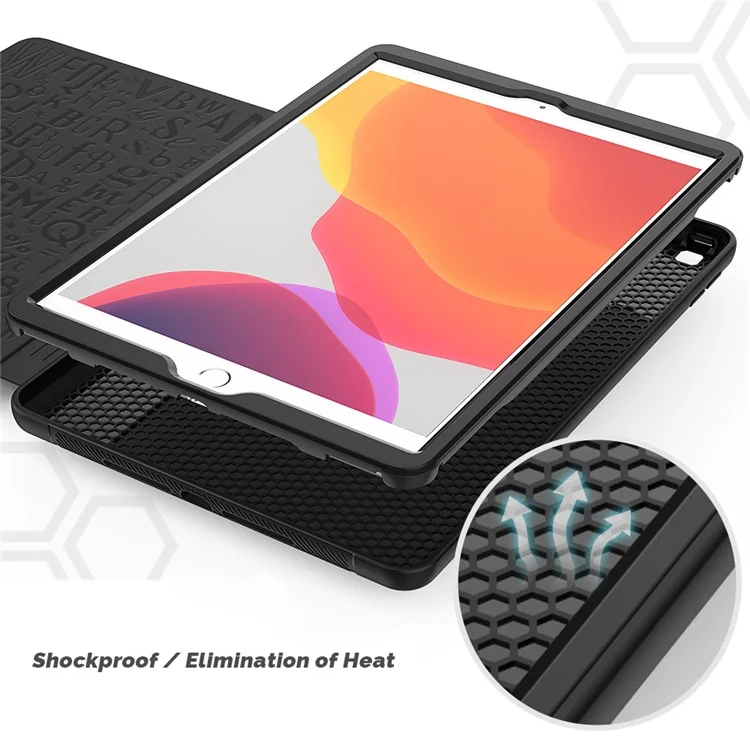 Para iPad 10.2 (2020)/(2019) Suporte Multiângulo Porta-cartão de Couro Capa de Tablet com Fecho Magnético e Slot para Stylus - Preto