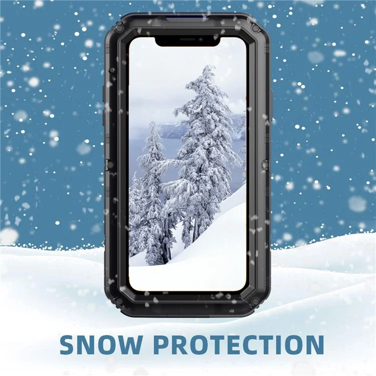 Guscio impermeabile in PC+Metallo+Vetro temperato per iPhone 11 6.1 pollici - Nero