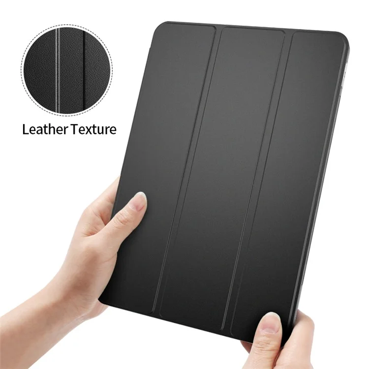 Funda De Cuero Inteligente De Soporte Triple Plegado Con Ranura De Bolígrafo Para IPad Pro De 11 Pulgadas (2021) (2020) (2018) - Negro