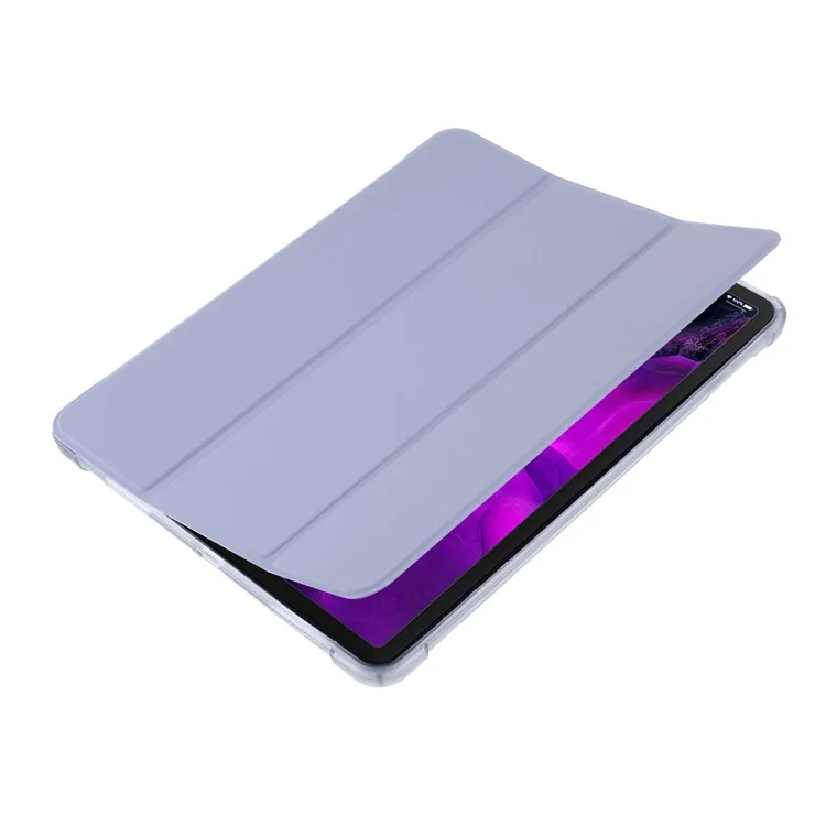 Tri-pliez Le Boîtier De Tablette Intelligente En Cuir Avec Un Emplacement Pour Stylo Pour IPad Pro 11 Pouces (2021) (2020) (2018) - Mauve