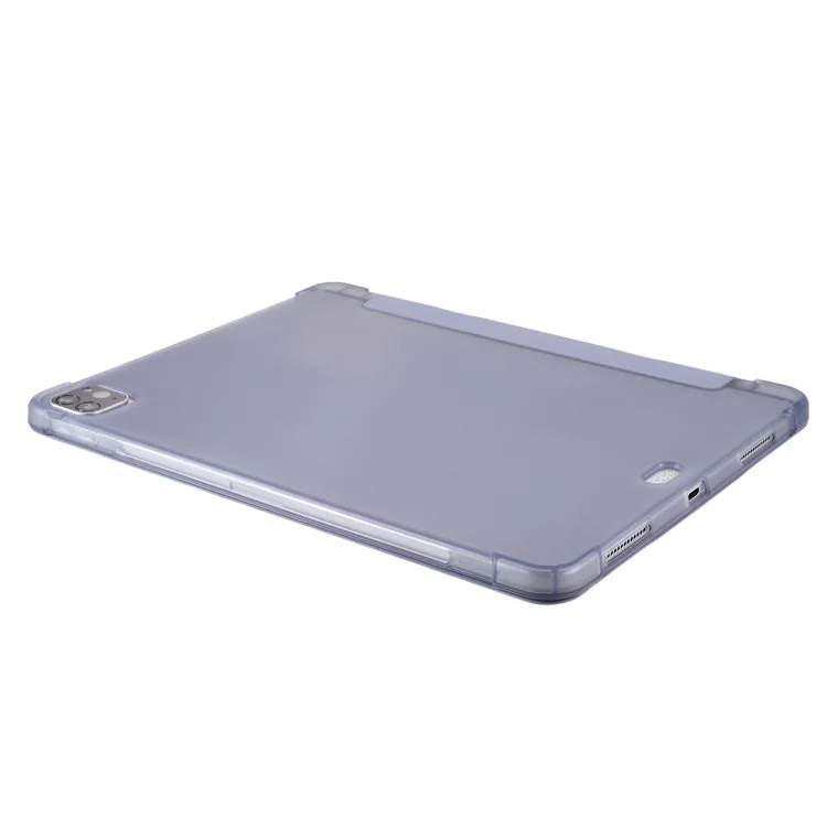 Caixa De Tabuleta De Couro Inteligente Tri-fold Com Slot Caneta Para Ipad Pro 11 Polegadas (2021) (2020) (2018) - Roxo