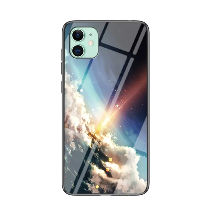 Verre Trempée du Ciel Étoilé + PC + Étui Hybride TPU Pour Iphone 11 6,1 Pouces - Ciel Brillant