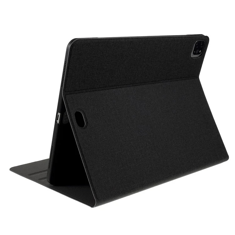 Stofftextur PU Leder Stand Tablet Cover Für Ipad Pro 12,9-zoll (2020) /(2018) - Schwarz