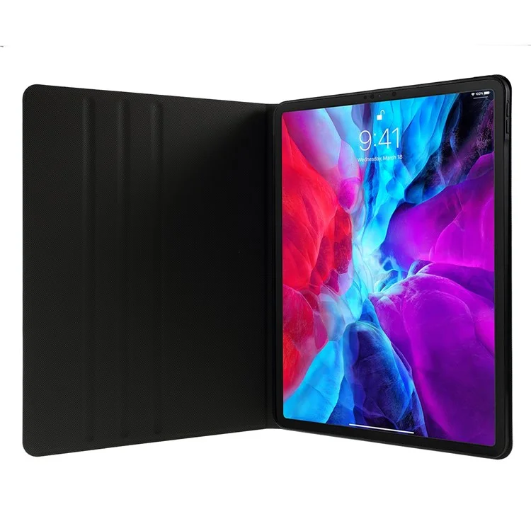 Coperchio Tablet in Pelle di Texture in Stoffa Per Ipad Pro 12,9 Pollici (2020) /(2018) - Nero