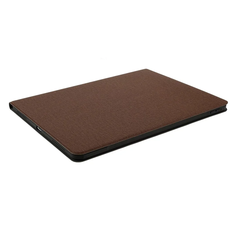 Tablet-Hülle aus PU-Leder mit Stoffstruktur und Standfunktion für iPad Pro 12,9 (2022) / (2021) / (2020) / (2018) – Kaffee