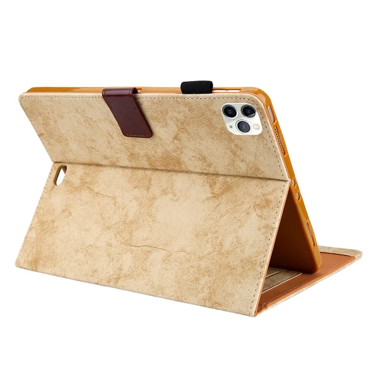 Estilo Automático de Estilo de Negocio & Case de Cuero Para Dormir Con Soporte Para Tarjetas Para Ipad Air (2020)/Air (2022)/Pro 11 Pulgadas (2020) (2018) - Amarillo Claro