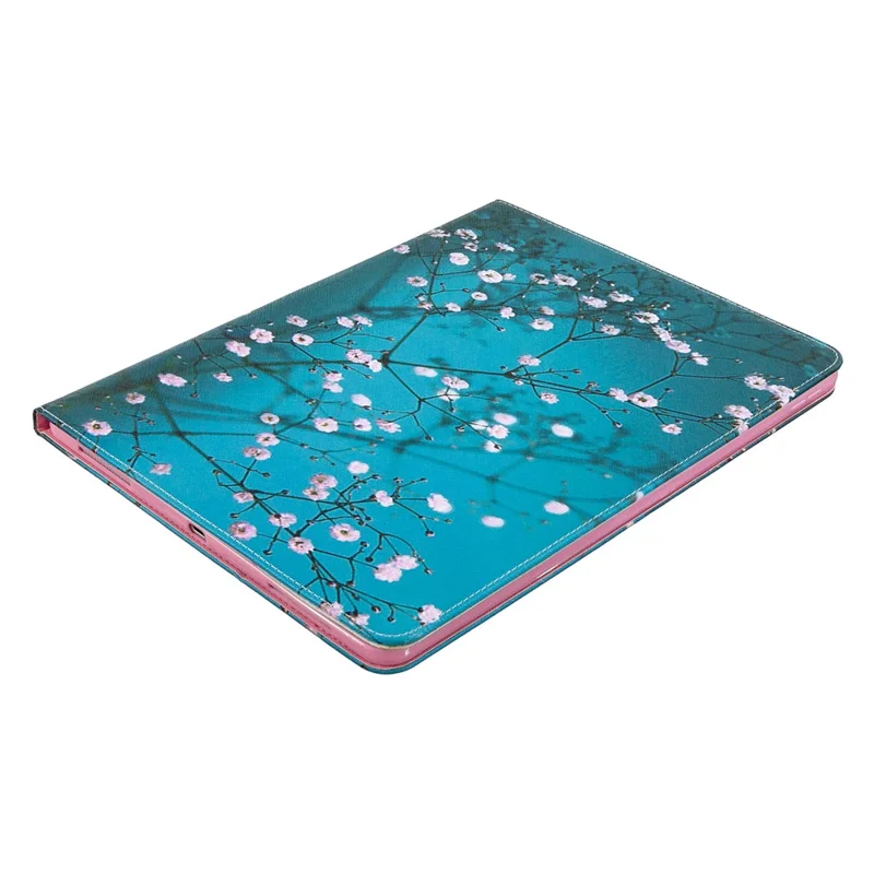 Printing Surface Leather Wallet Stand Case for iPad Pro 12.9 (2022) / (2021) / (2020) - Tree with Flowers