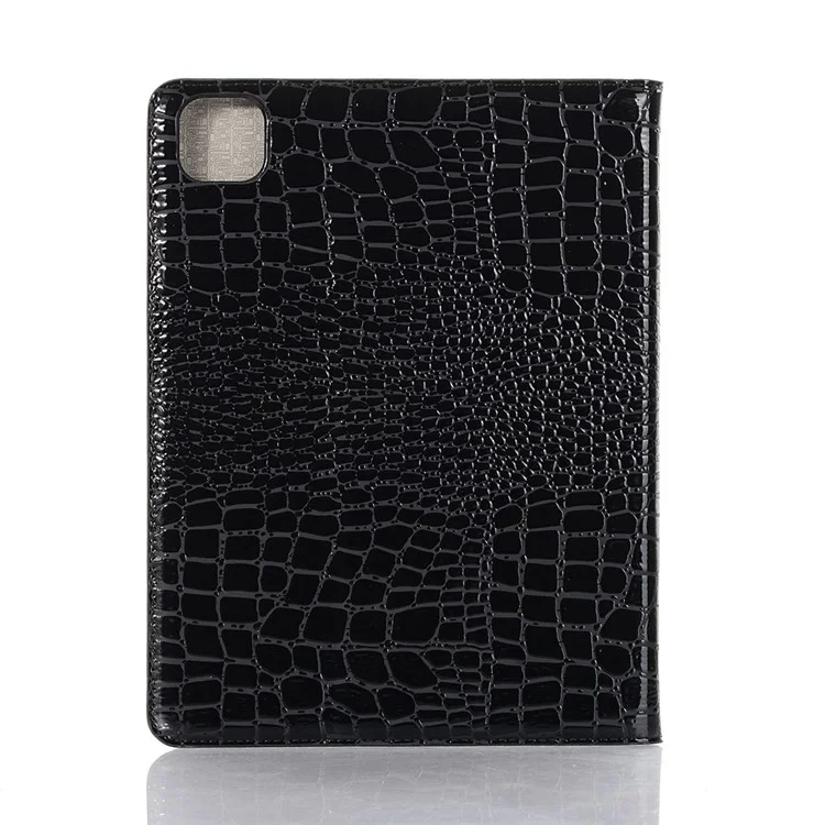 Crocodile Texture Portefeuille en Cuir Smart Tablette Couverture de Boîtier Pour Apple Ipad Pro 12,9 Pouces (2020) / (2018) - le Noir