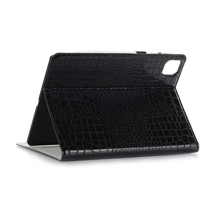 Crocodile Texture Portefeuille en Cuir Smart Tablette Couverture de Boîtier Pour Apple Ipad Pro 12,9 Pouces (2020) / (2018) - le Noir