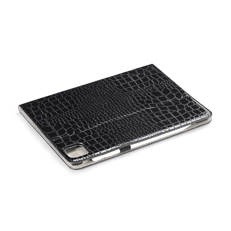 Krokodilleder-Textur Portemonnaie Leder Smart Tablet Hülle für Apple iPad Air 13 (2024) / Pro 12.9 (2022) / (2021) / (2020) / (2018) - Schwarz