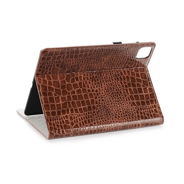 Crocodile Texture Wallet Leather Smart Tablet Case for Apple iPad Air 13 (2025) / (2024) / Pro 12.9 (2022) / (2021) / (2020) / (2018) - Brown