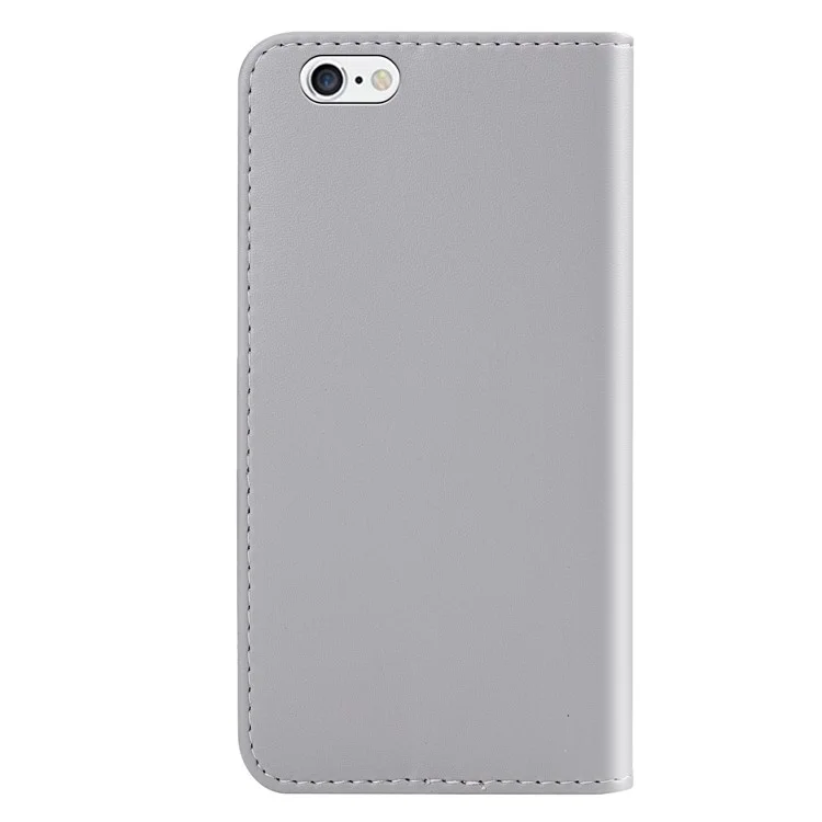 Tri-color PU Catela Catura Peleto de Tola de Tolo Para Apple Iphone SE (2022)/SE (2020)/8/7 4,7 Polegadas - Cinza/azul/rosa