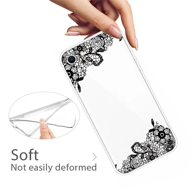 Pattern Printing TPU Soft Phone Cover for iPhone SE (2022)/SE (2020)/8/7 4.7 inch - Lace Flower