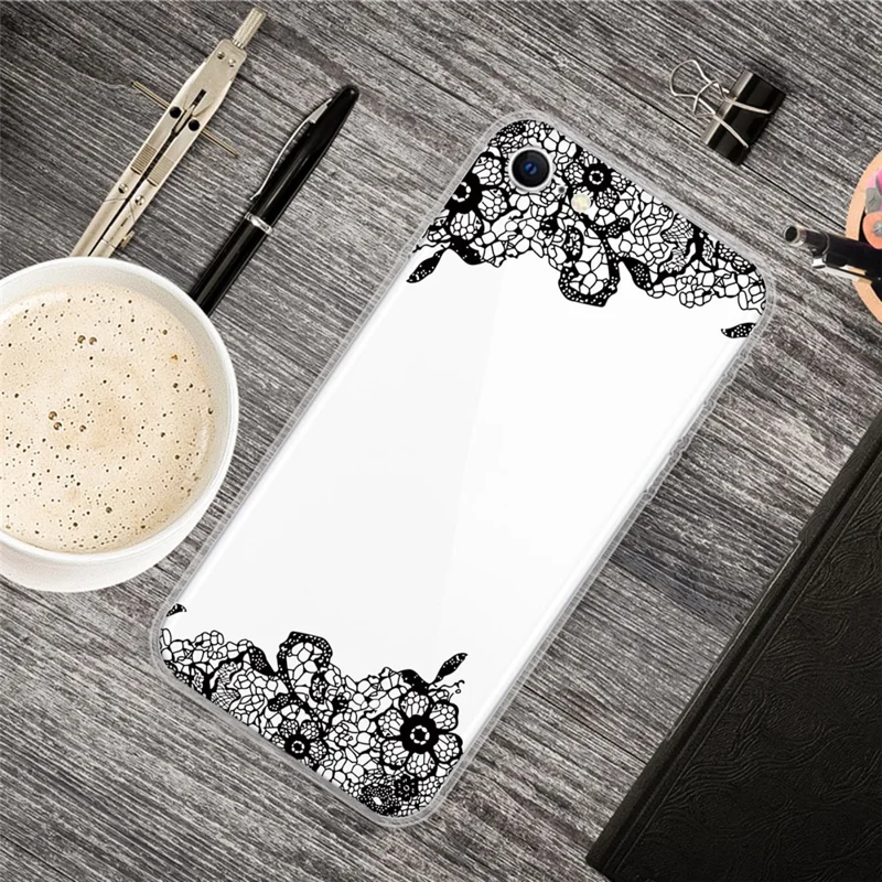 Pattern Printing TPU Soft Phone Cover for iPhone SE (2022)/SE (2020)/8/7 4.7 inch - Lace Flower