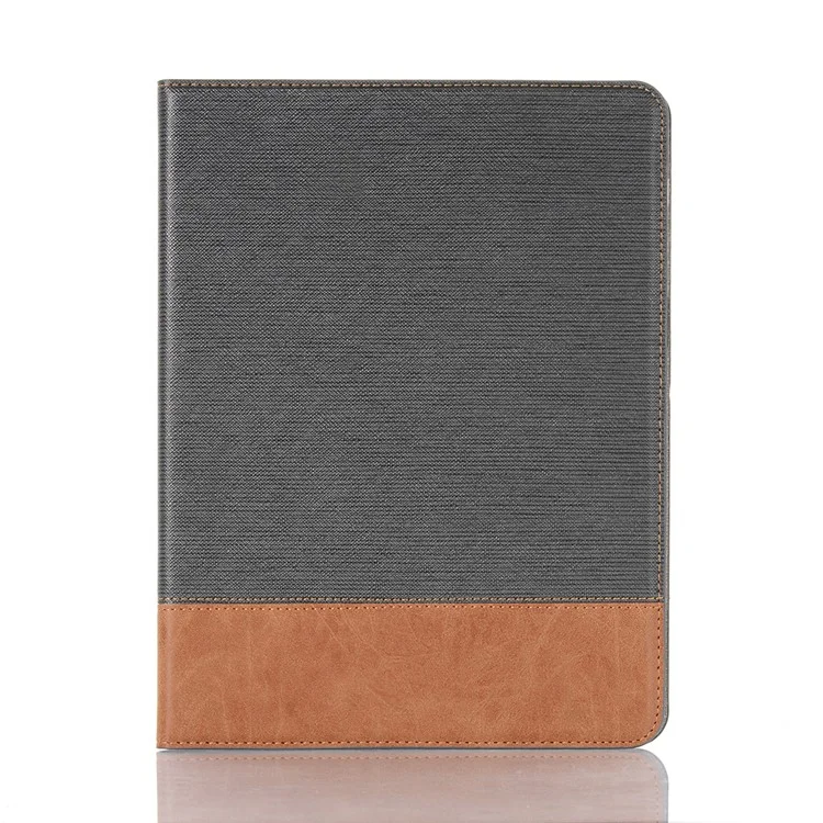 Cross Texture Splicing Leather Wallet Smart Cover for iPad Air 13 (2025) / (2024) / Pro 12.9 (2022) / (2021) / (2020) / (2018) - Grey