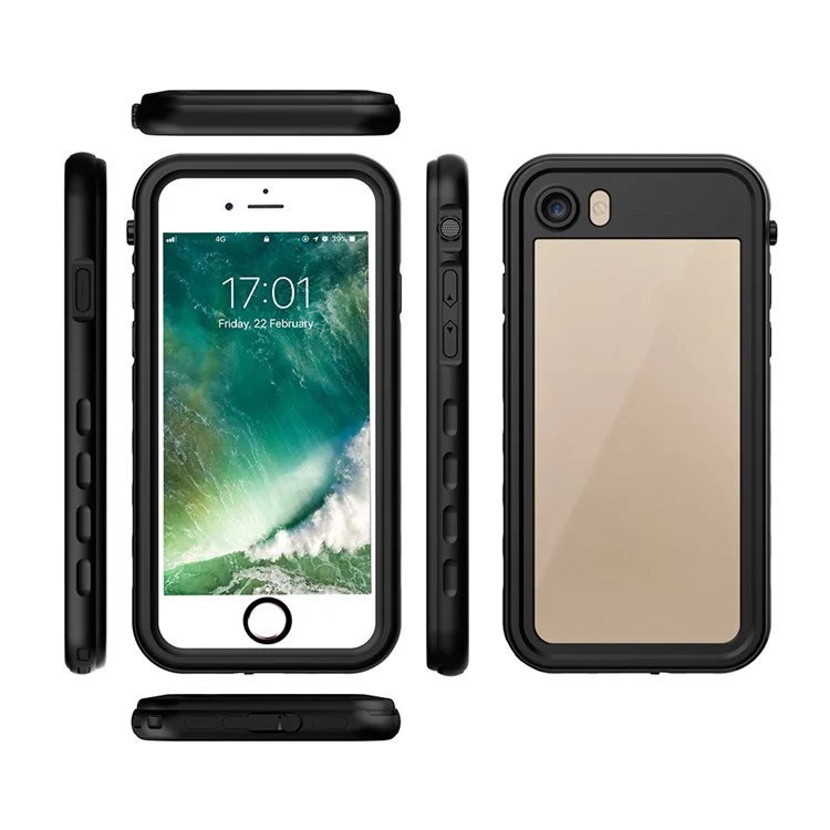IP68 Waterproof Case Drop-proof Dust-proof Phone Cover for iPhone SE (2022)/SE (2020)/8/7 4.7 inch - Black