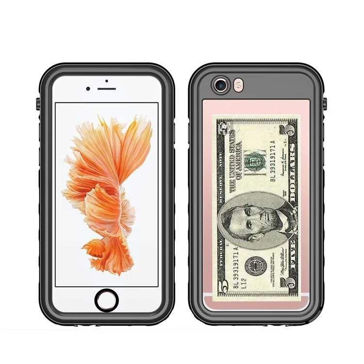 IP68 Waterproof Case Drop-proof Dust-proof Phone Cover for iPhone SE (2022)/SE (2020)/8/7 4.7 inch - Black