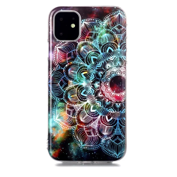 Noctilucent Patterned IMD TPU Back Case for iPhone 11 6.1 inch - Mandala Flower