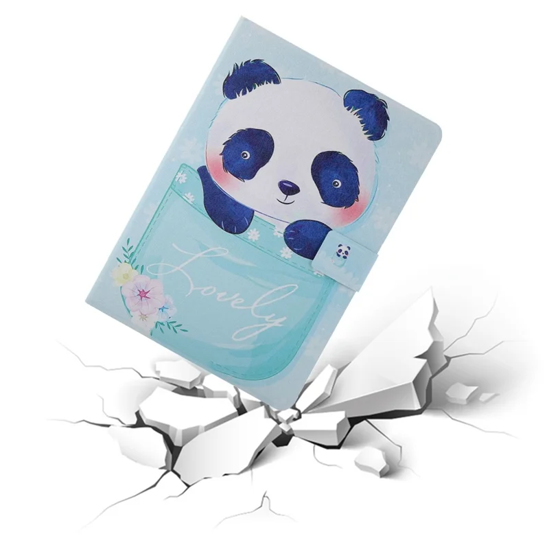 Mønstertrykt lærtablet med kortopbevaring til iPad 10,2 (2021)/(2020)/(2019)/iPad Air 10,5 tommer (2019)/iPad Pro 10,5 tommer (2017) - Panda