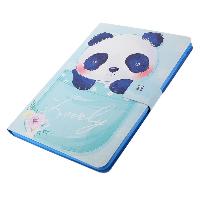 Mønstertrykt lærtablet med kortopbevaring til iPad 10,2 (2021)/(2020)/(2019)/iPad Air 10,5 tommer (2019)/iPad Pro 10,5 tommer (2017) - Panda